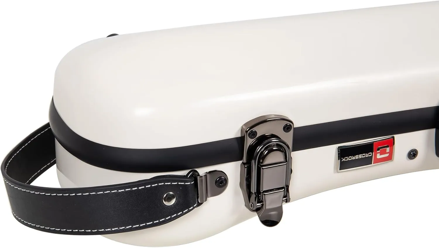 Crossrock A-Style Mandolin Case for Gibson A4-100% Fiberglass Hardshell with TSA Lock, Reinforced Steel Latches & Detachable Padded Shoulder Straps - Milky White (CRF2020MAGMW)