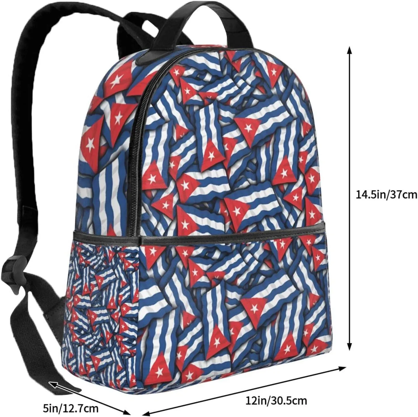 Cuba Flag Casual Backpacks Laptop Backpack Carry-on Daypack Sports Travel Rucksack Lightweight Working Bag for Outdoor Hiking Cycling Walking