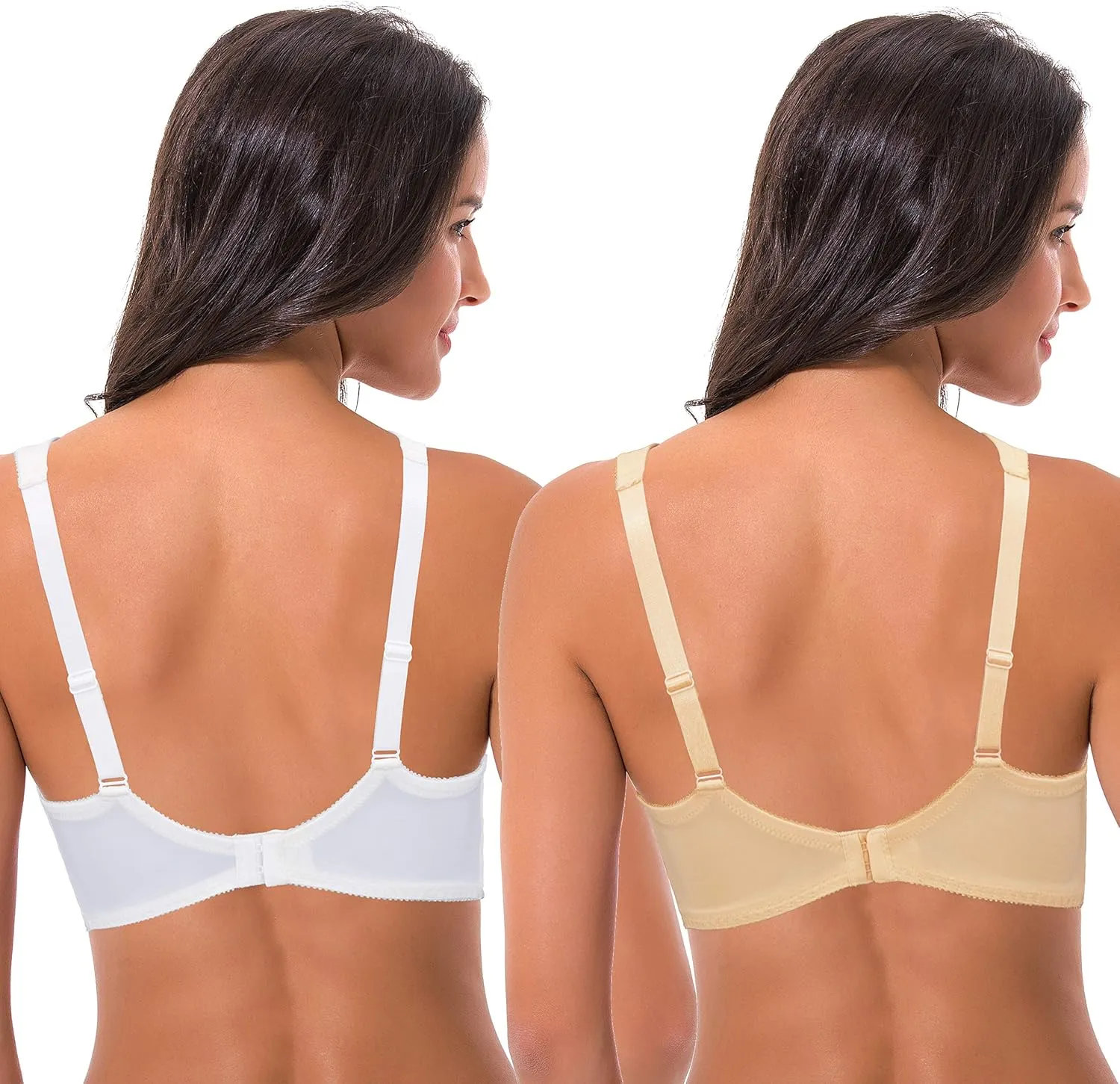 Curve Muse Women's Lightly Padded Underwire Lace Bra with Padded Shoulder Straps