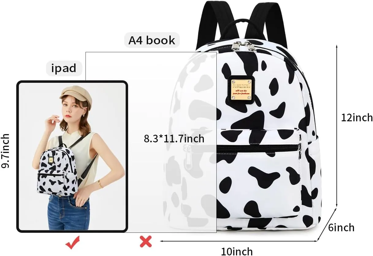 Cusangel Cow Small Purse Backpack For Women, Small Backpack,Mini Backpack Purse for Women Girls,10L little cute backpack,teen Girl work travel Shopping malls, farms, para daypack,mochila vaca pequeña