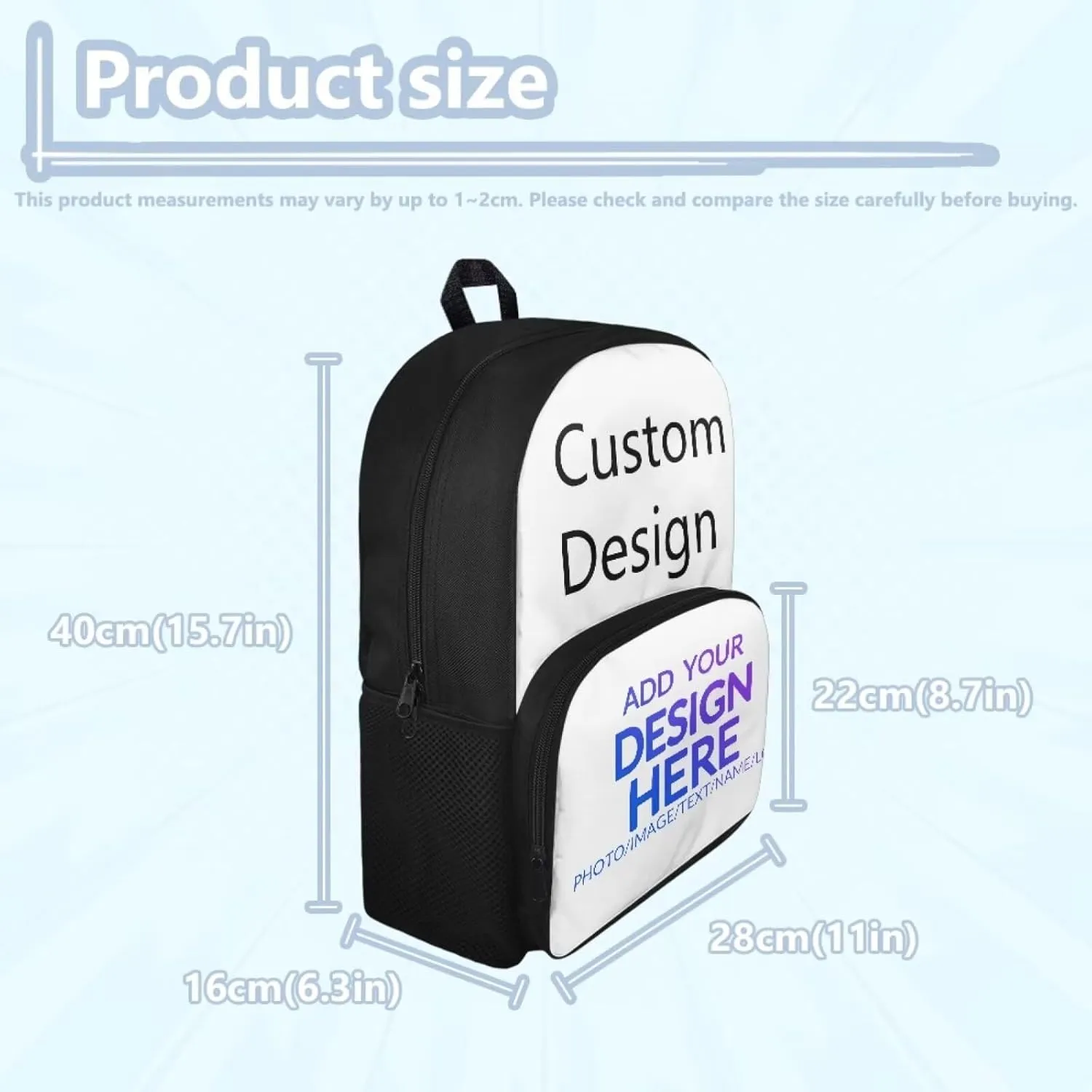 Custom Backpack for Kids Boys Girls, Children Personalized Backpack with Name Text Customized Daypack Schoolbag for Student Bookbag
