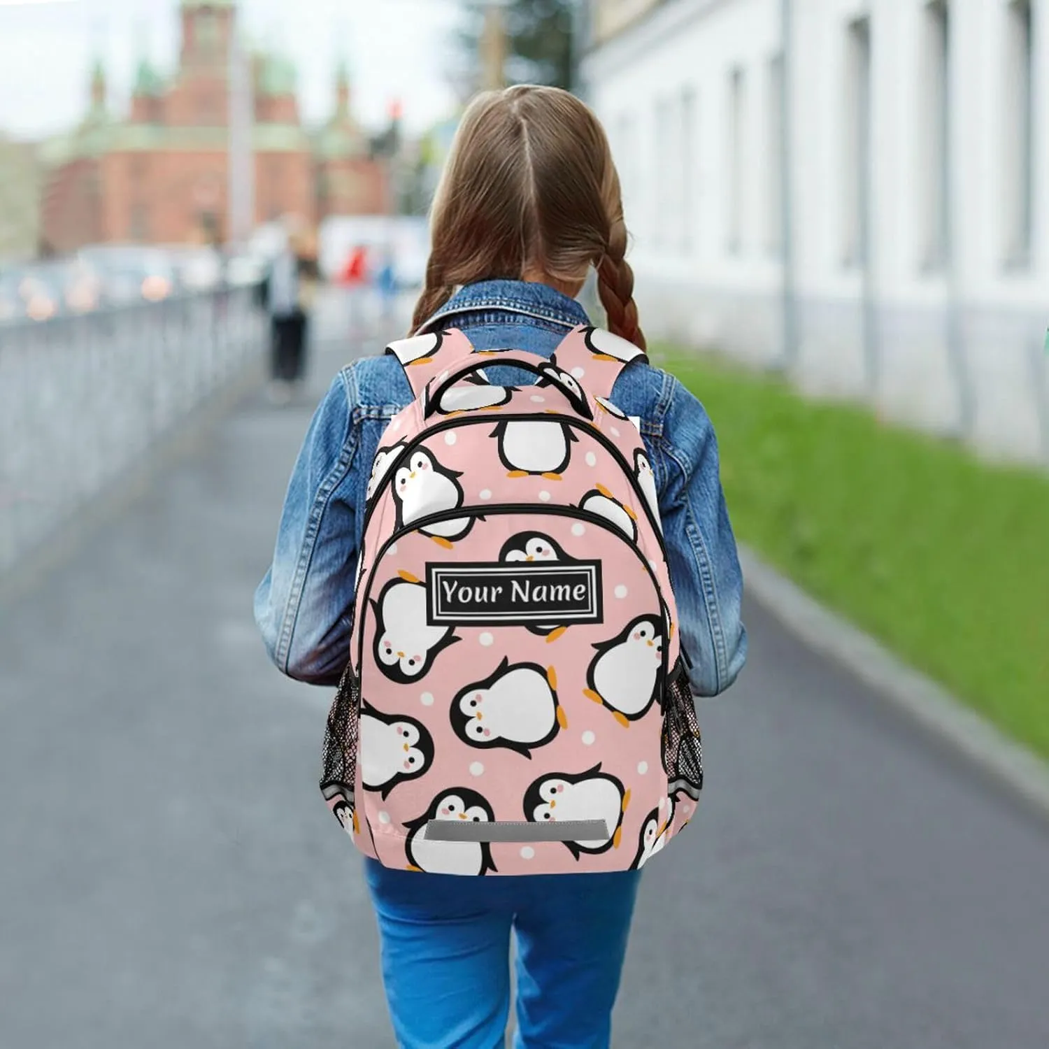 Custom Backpack for Men Women Cute Penguin Personalized Name Kids Backpack for Girls Boys Customized Travel Laptop Bag Casual Backpacks