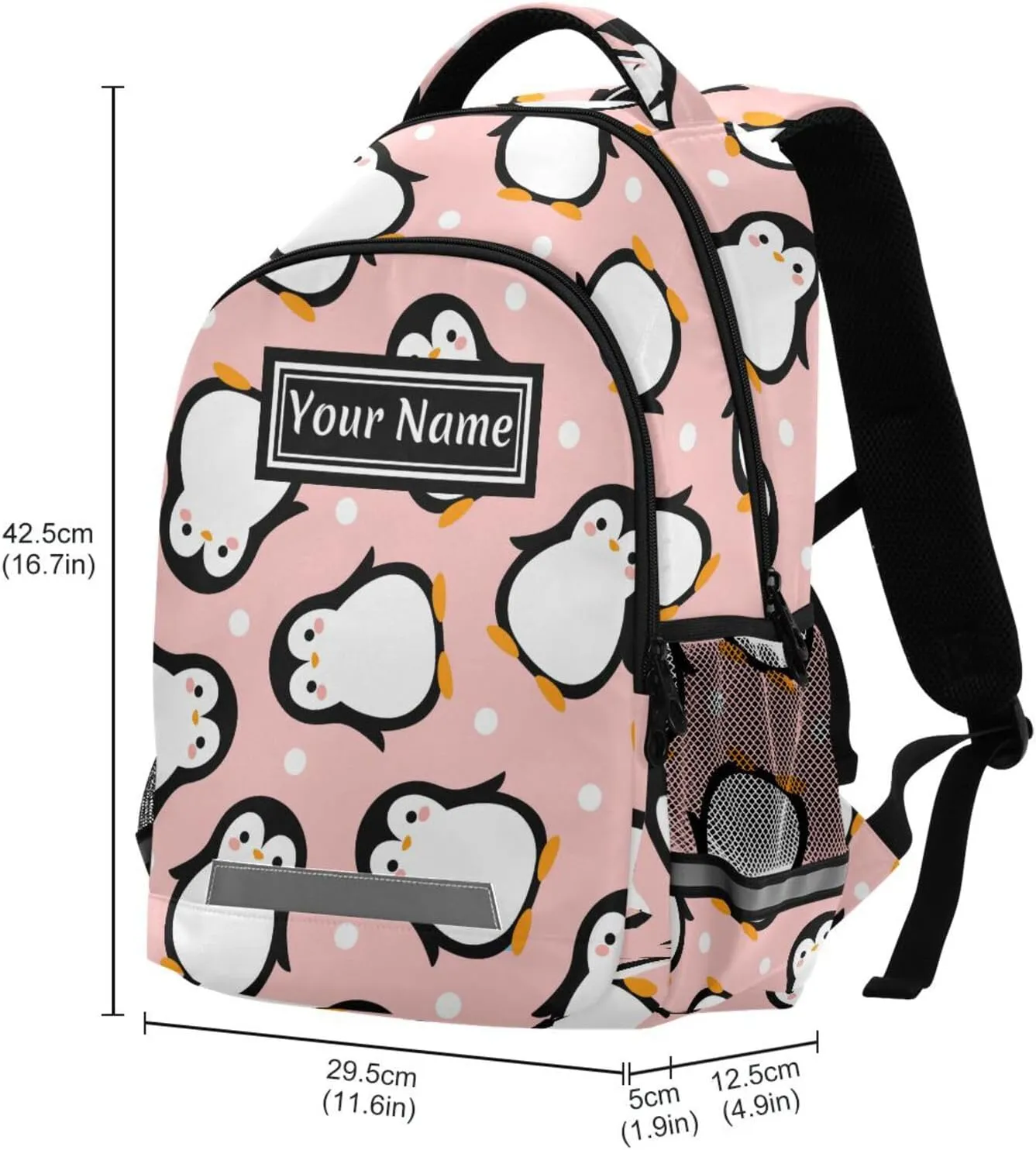 Custom Backpack for Men Women Cute Penguin Personalized Name Kids Backpack for Girls Boys Customized Travel Laptop Bag Casual Backpacks