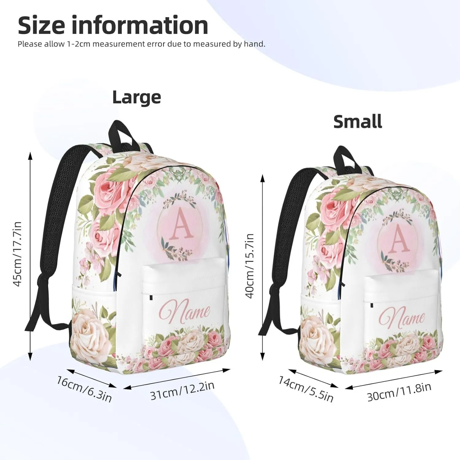Custom Backpack for Men Women, Personalized Backpack with Name, Customized Casual Backpacks Gifts for Picnic Travel Camping Work 16in