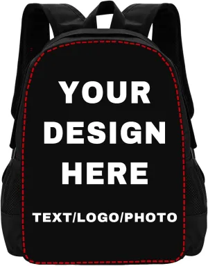 Custom Backpack for Mens Womens Personalized Backpacks with Photo Text Customize Casual Laptop Backpack for Travel Camping 17in