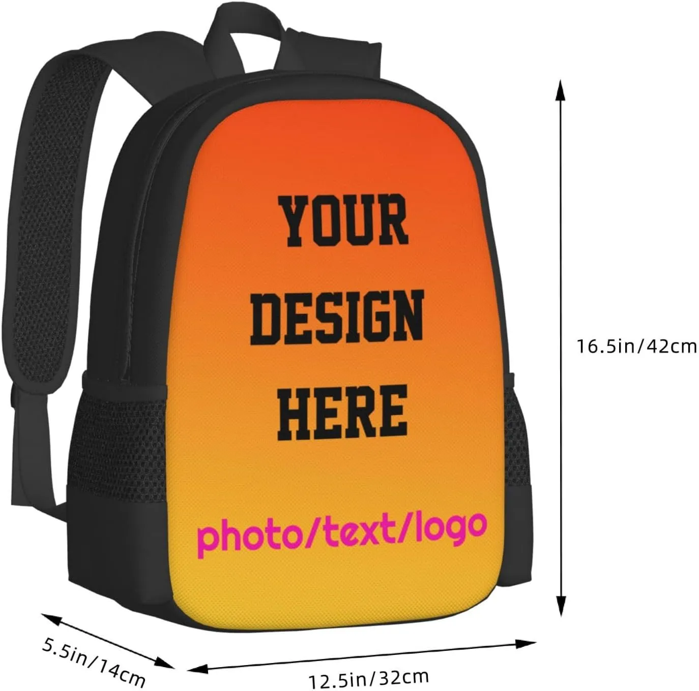 Custom Backpack For Women Men,Personalized Daypacks With Photo/Text/Logo Design,Customized Large Capacity Laptop Backpack,Casual Travel Computer Bag For Travel Camping