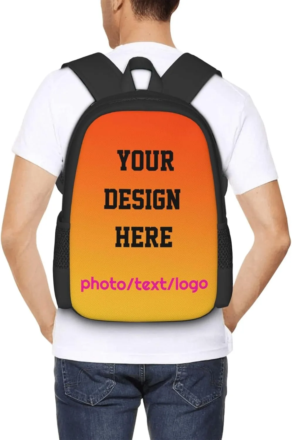 Custom Backpack For Women Men,Personalized Daypacks With Photo/Text/Logo Design,Customized Large Capacity Laptop Backpack,Casual Travel Computer Bag For Travel Camping