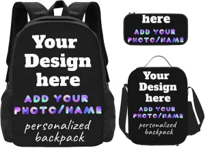 Custom Backpack Personalized Large Capacity Shoulder Bookbag Custom Laptop Bag Customizable Backpack for Kids