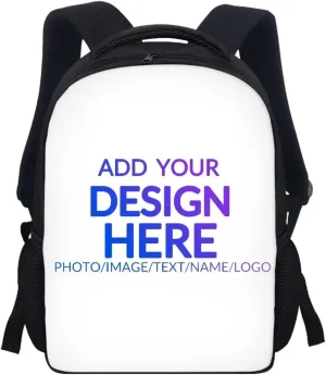 Custom Backpack with Name, Personalized School Backpack for Boys Girls, Customized 12Inch Student Bookbag with Lunch Bag Pencil Case for Travel, Work and School