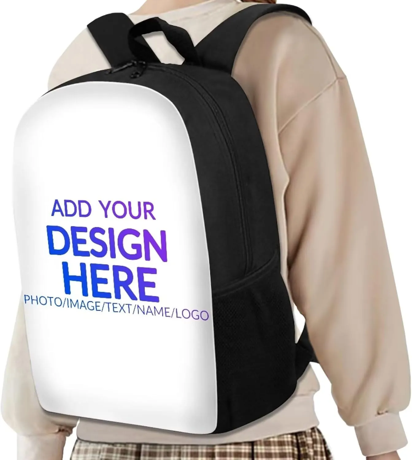 Custom Backpack with Name, Personalized School Backpack for Boys Girls, Customized 12Inch Student Bookbag with Lunch Bag Pencil Case for Travel, Work and School