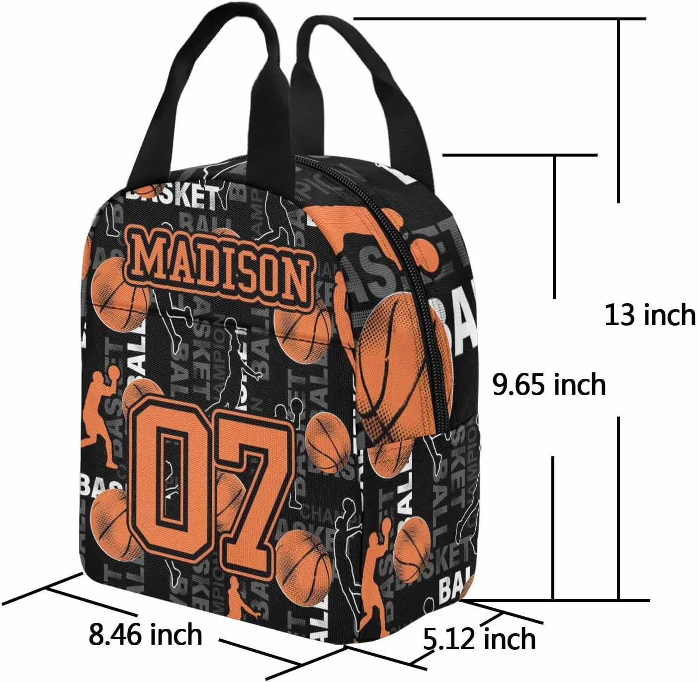 Custom Backpacks Lunch Bag for Boys, Personalized Kids Bookbag School Bag for Preschool Kindergarten with Name Back to School Basketball Travel Bag Back Pack