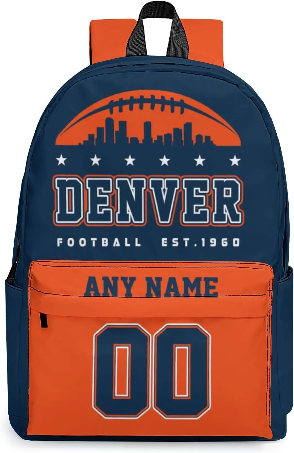 Custom Denver Backpacks Personalized Name And Number Backpack Travel Bag Shoulder Bag Gifts for Men Women