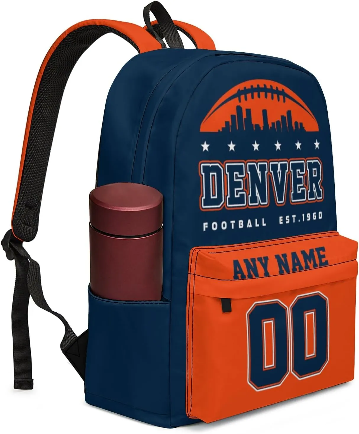 Custom Denver Backpacks Personalized Name And Number Backpack Travel Bag Shoulder Bag Gifts for Men Women
