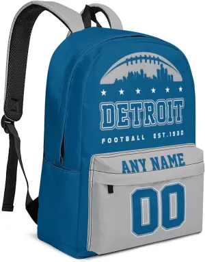 Custom Detroit Backpacks Personalized Name And Number Backpack Travel Bag Shoulder Bag Gifts for Men Women