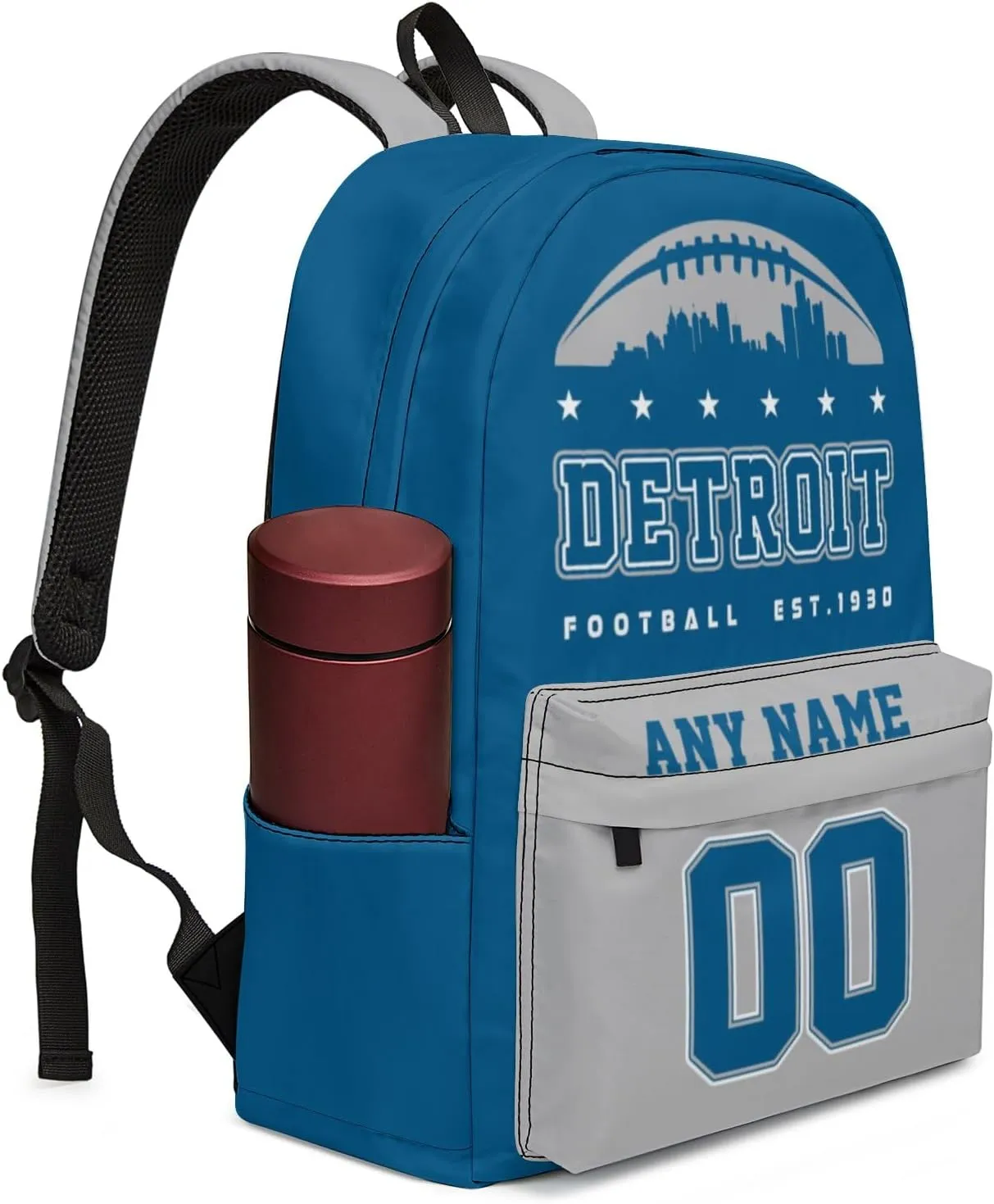 Custom Detroit Backpacks Personalized Name And Number Backpack Travel Bag Shoulder Bag Gifts for Men Women