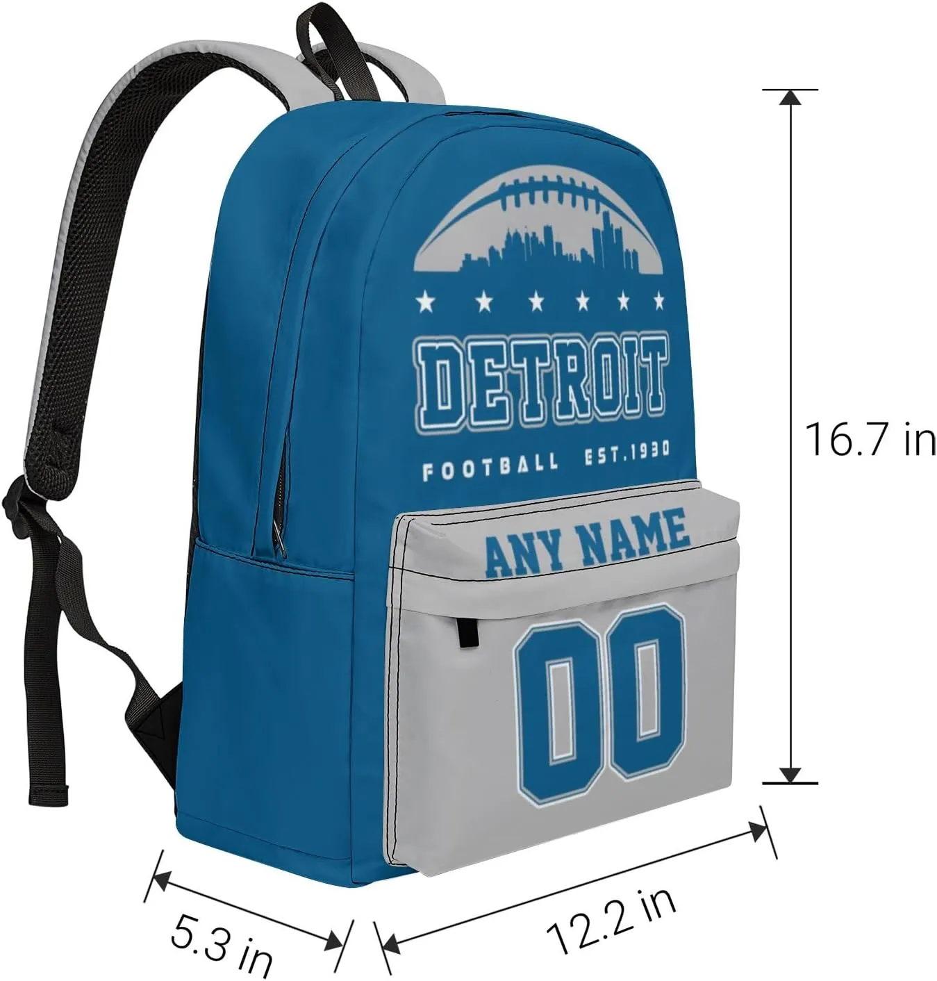 Custom Detroit Backpacks Personalized Name And Number Backpack Travel Bag Shoulder Bag Gifts for Men Women