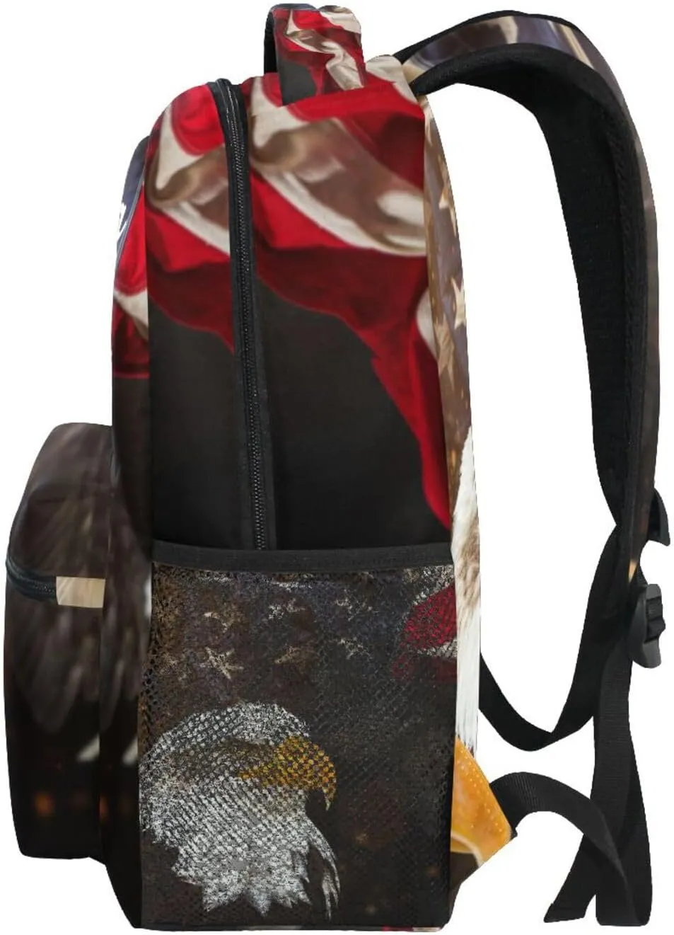 Custom North American Bald Eagle Flag Backpack for Boys Girls Personalized Backpack 3rd 4th 5th Grade Your Name School Bag Kids Bookbag Elementary Laptop Daypacks