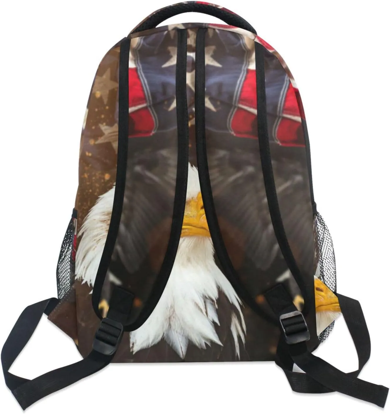 Custom North American Bald Eagle Flag Backpack for Boys Girls Personalized Backpack 3rd 4th 5th Grade Your Name School Bag Kids Bookbag Elementary Laptop Daypacks