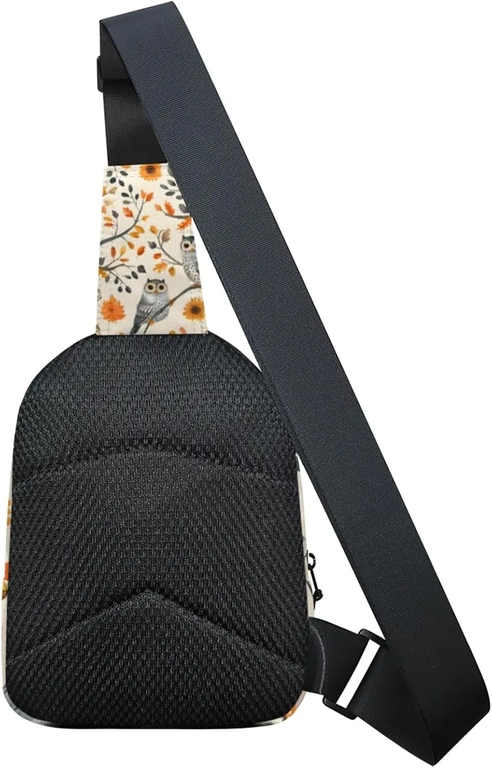 Custom Sling Bag Owl Cartoon Birds Cross Body Customize Chest Bag Farmhouse Animal Daypack for Outdoors Travel Hiking Sports