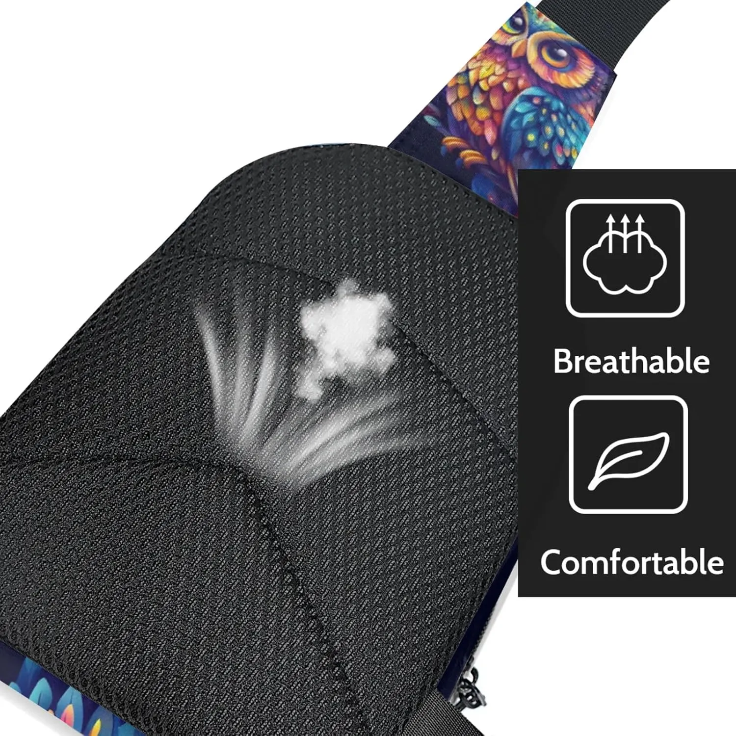 Custom Sling Bag Owl Cross Body Customize Chest Bag Funny Owl Daypack for Outdoors Travel Hiking Sports