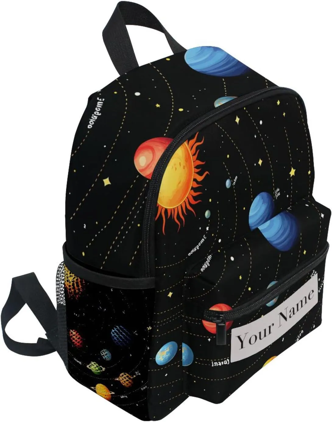 Custom Universe Solar System Kids Backpack for Girls Boys, Space Planets Toddler Casual Daypack Backpacks, Personalized with Kid's Name Preschool School Bag, Children Travel Bookbag with Chest Strap