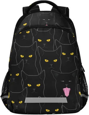 Cute Black Cats School Backpack for Teen Bookbag for Middle School/High School/Teenagers/College Boys Girls Portable Wide shoulder strap Backpack