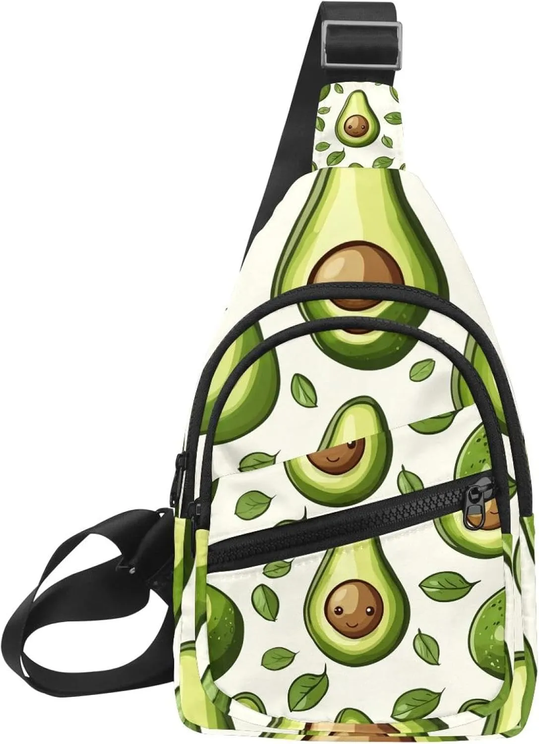 cute cartoon avocados (1) Sling Backpack Bag