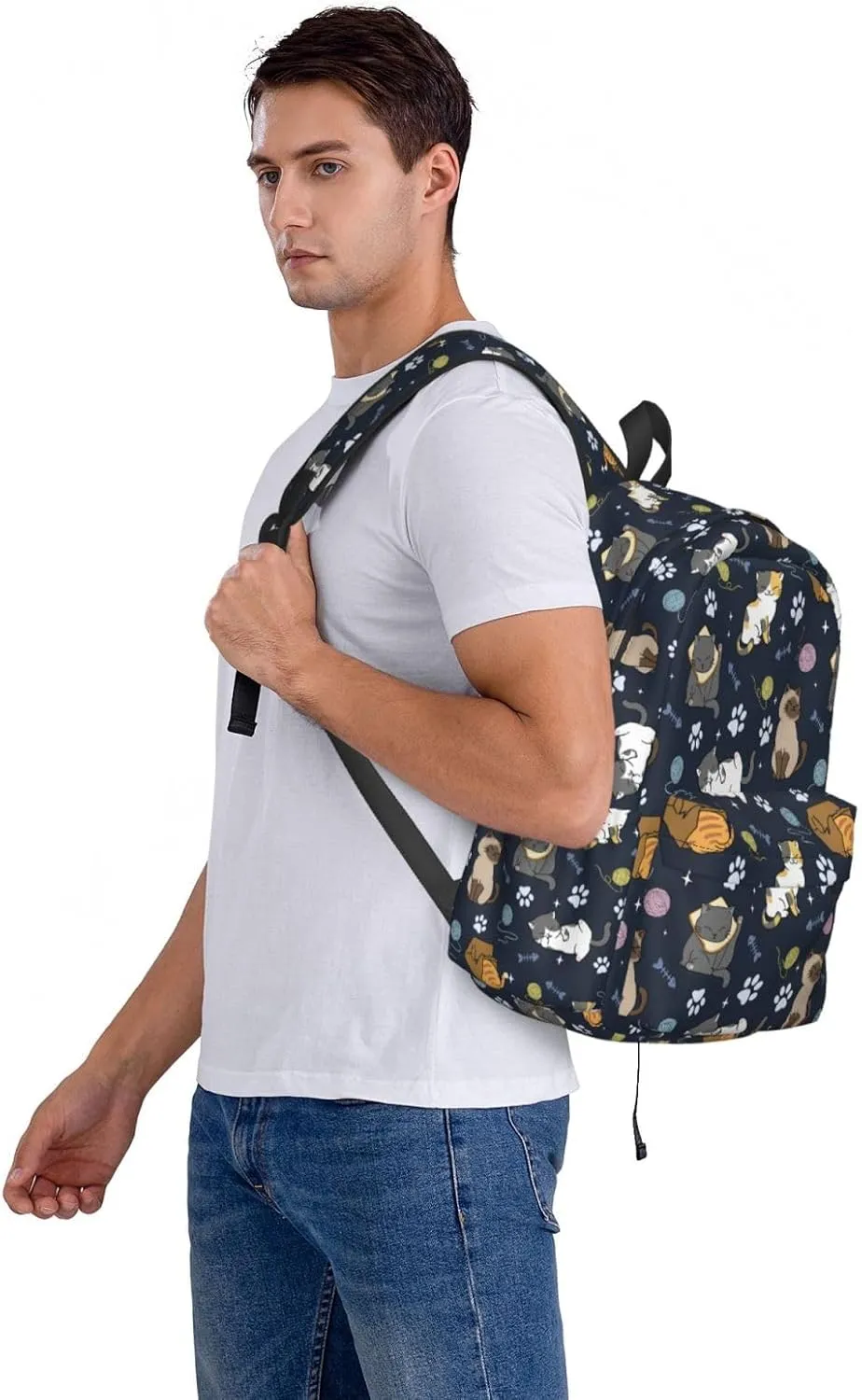 Cute Cats Backpack for Women 16.9 inch Travel Casual Laptop Backpack Lightweight Waterproof Hiking Daypack