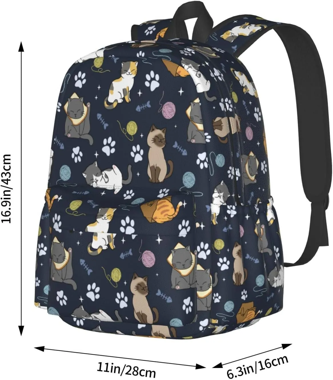 Cute Cats Backpack for Women 16.9 inch Travel Casual Laptop Backpack Lightweight Waterproof Hiking Daypack