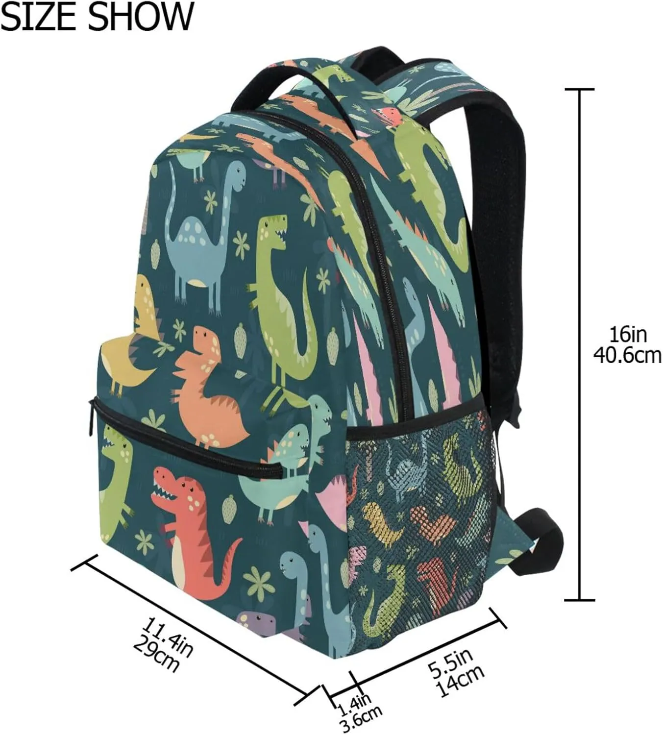Cute Dinosaur Kids Backpack Boys Girls Bookbag Schoolbag Travel Laptop Daypack Preschool Kindergarten Elementary School Student Book Bag for Junior High Primary