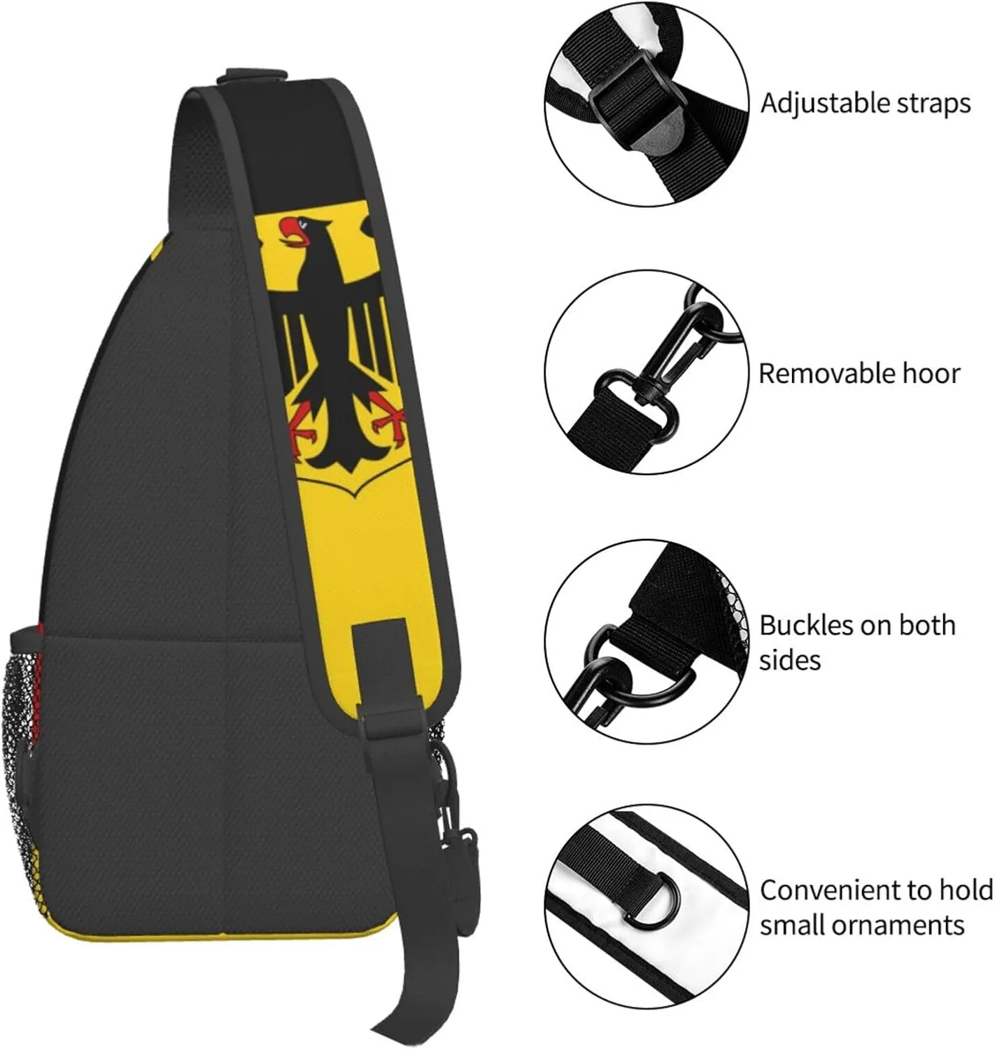 Cute Flag Sling Bag Crossbody Backpack Patriotic Flag Travel Hiking Daypack Shoulder Chest Bag for Women Men