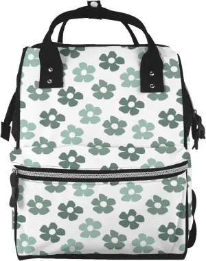 Cute Naive Floral Diaper Bag Backpack Baby Bag, Large Capacity Waterproof Diaper Bags Multifunction with Insulated Pockets Travel Essentials Unisex