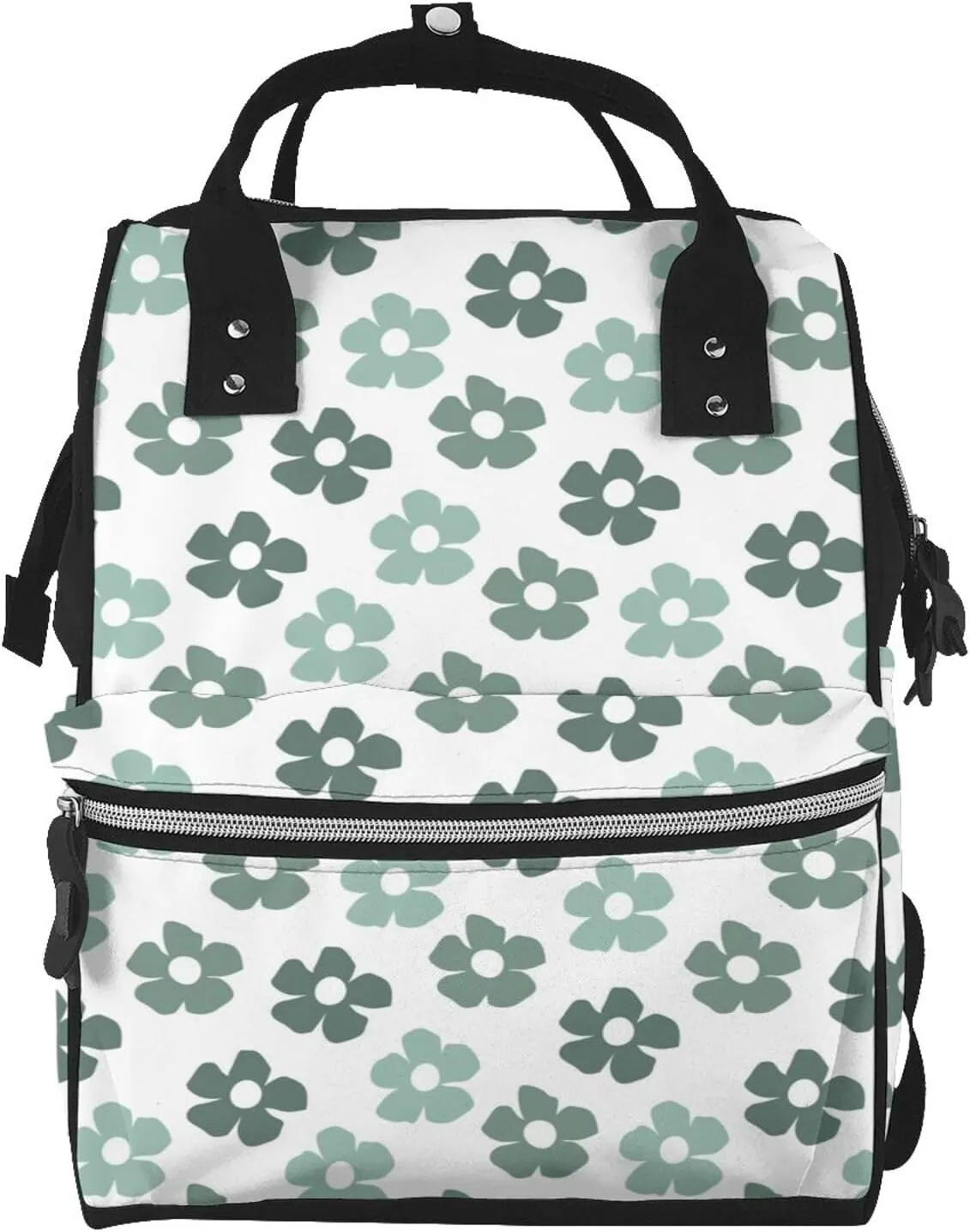 Cute Naive Floral Diaper Bag Backpack Baby Bag, Large Capacity Waterproof Diaper Bags Multifunction with Insulated Pockets Travel Essentials Unisex