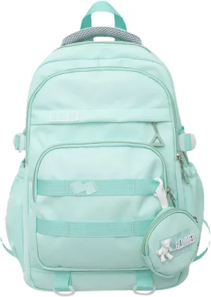 Cute School Backpack for Teen Girls Backpack for School Aesthetic College Backpack for Kids Students Large Travel Laptop Capacity Casual Daypacks Solid Color(Green)
