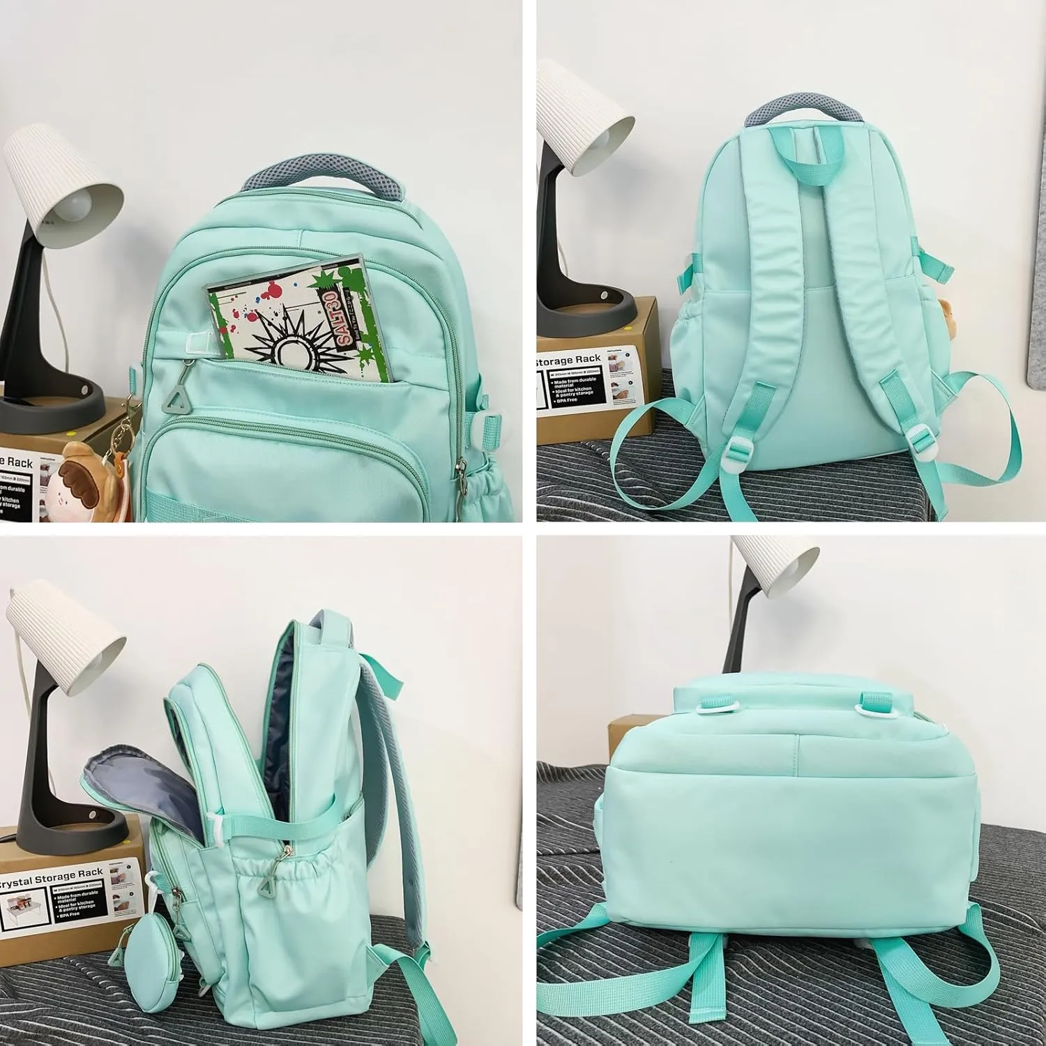 Cute School Backpack for Teen Girls Backpack for School Aesthetic College Backpack for Kids Students Large Travel Laptop Capacity Casual Daypacks Solid Color(Pink)