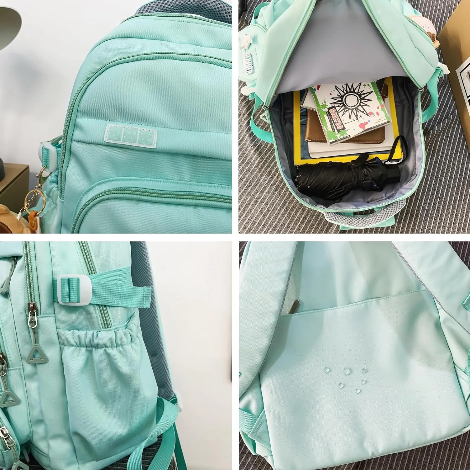 Cute School Backpack for Teen Girls Backpack for School Aesthetic College Backpack for Kids Students Large Travel Laptop Capacity Casual Daypacks Solid Color(Pink)