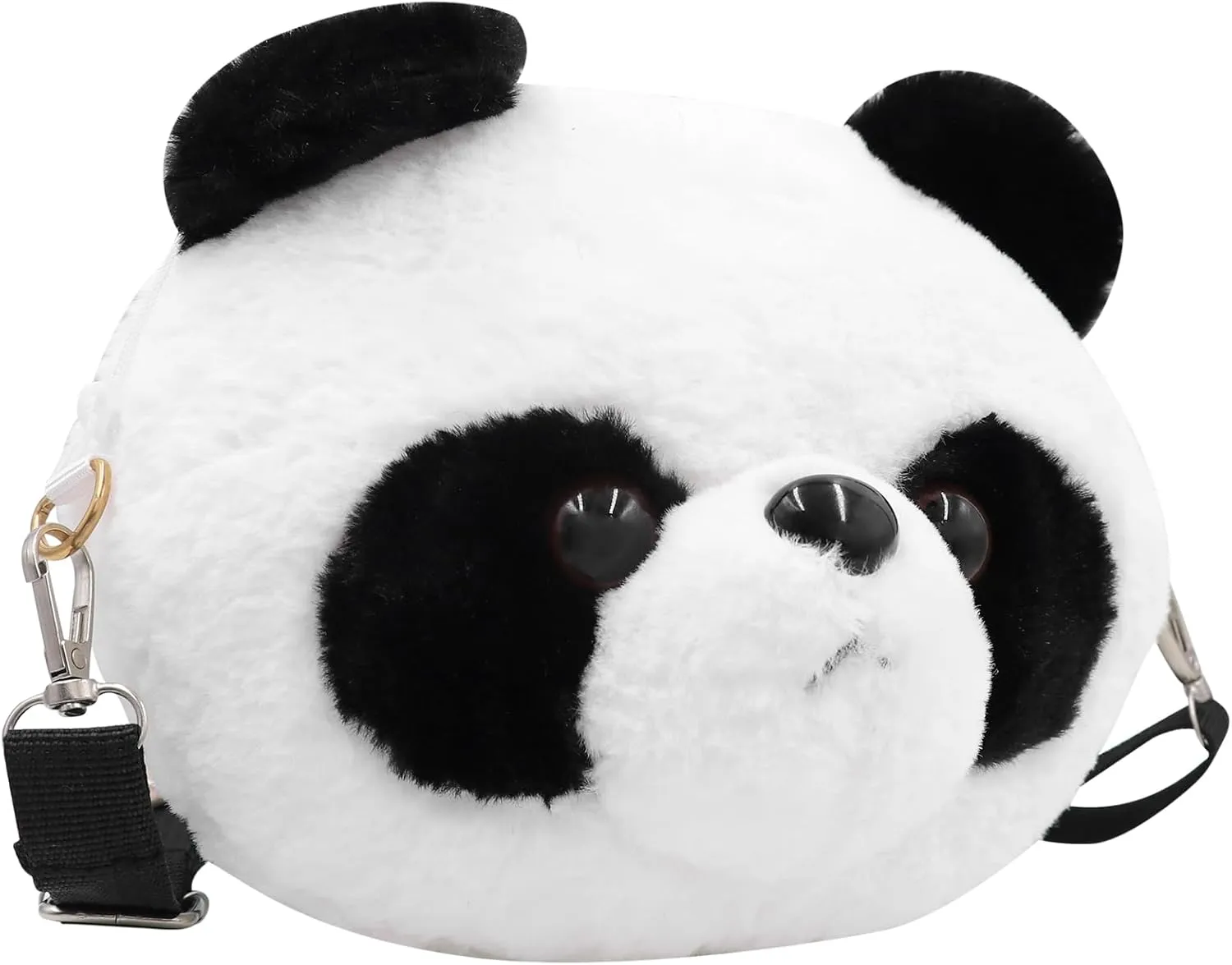 Cute Stuffed Animal Purse for Girls 3D Bear Panda Head Crossbody Bag Fluffy Pig Frog Shoulder Bag Plush Animal Bag