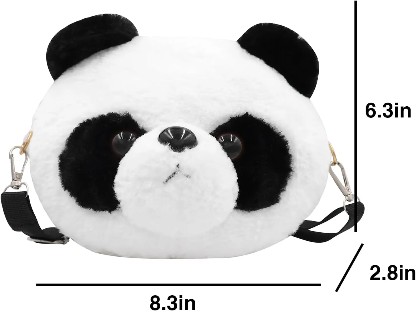 Cute Stuffed Animal Purse for Girls 3D Bear Panda Head Crossbody Bag Fluffy Pig Frog Shoulder Bag Plush Animal Bag