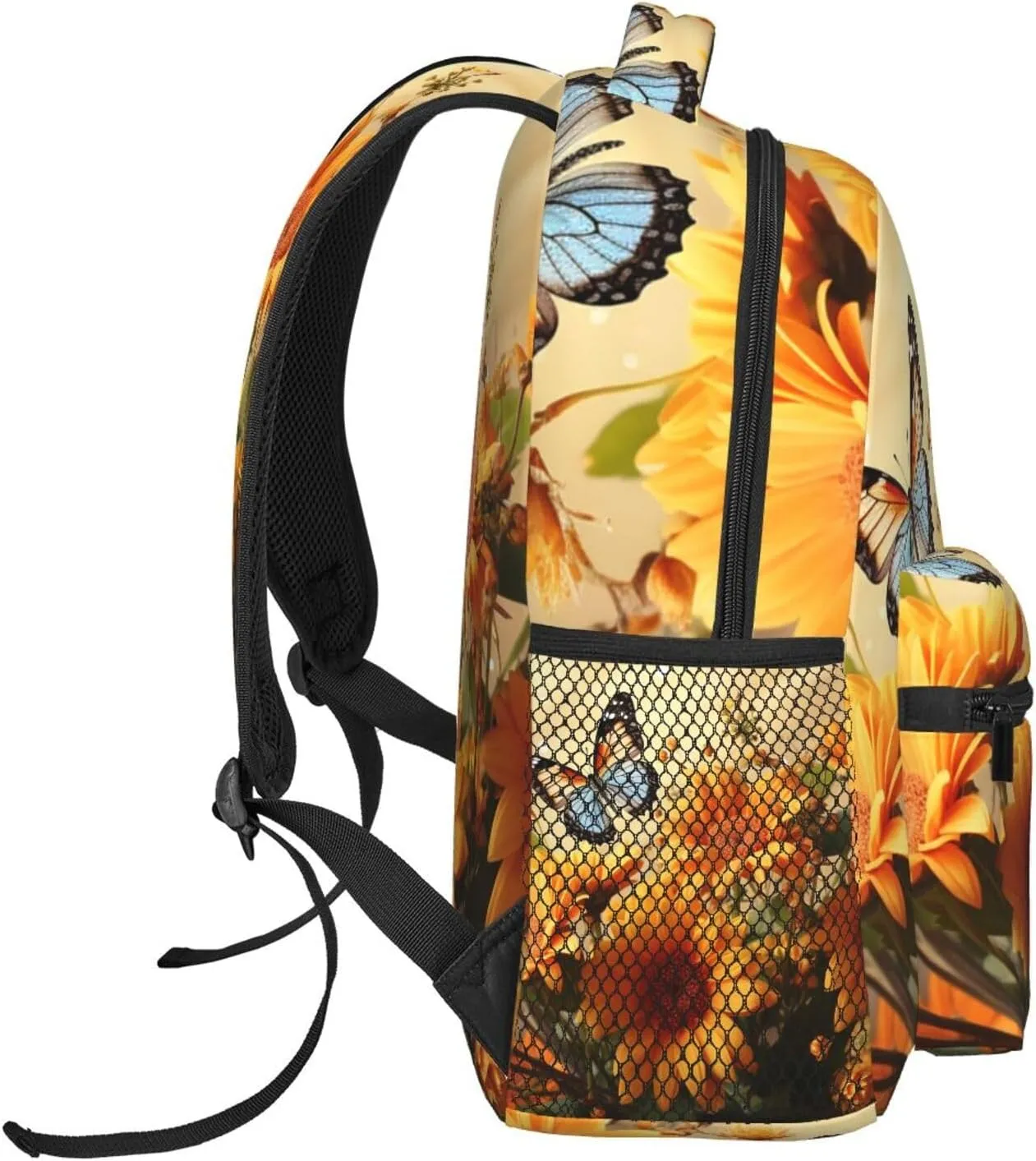 Cute Sunflower and Butterfly Backpack Laptop Backpack for Men Women Lightweight Backpack Rucksack Laptop Bag Daypack for Travel
