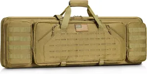 CVLIFE 36" 42" 46" Soft Rifle Case Tactical Double Long Gun Bag,with Lockable Zipper and Backpack Strap,Rifle Backpack Rifle Bag Gun Case for Outdoor Hunting Shooting Range