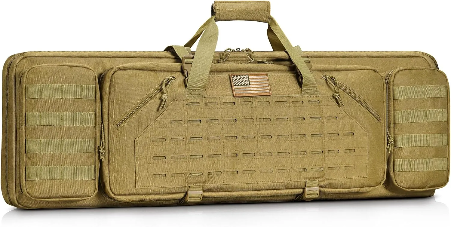 CVLIFE 36" 42" 46" Soft Rifle Case Tactical Double Long Gun Bag,with Lockable Zipper and Backpack Strap,Rifle Backpack Rifle Bag Gun Case for Outdoor Hunting Shooting Range