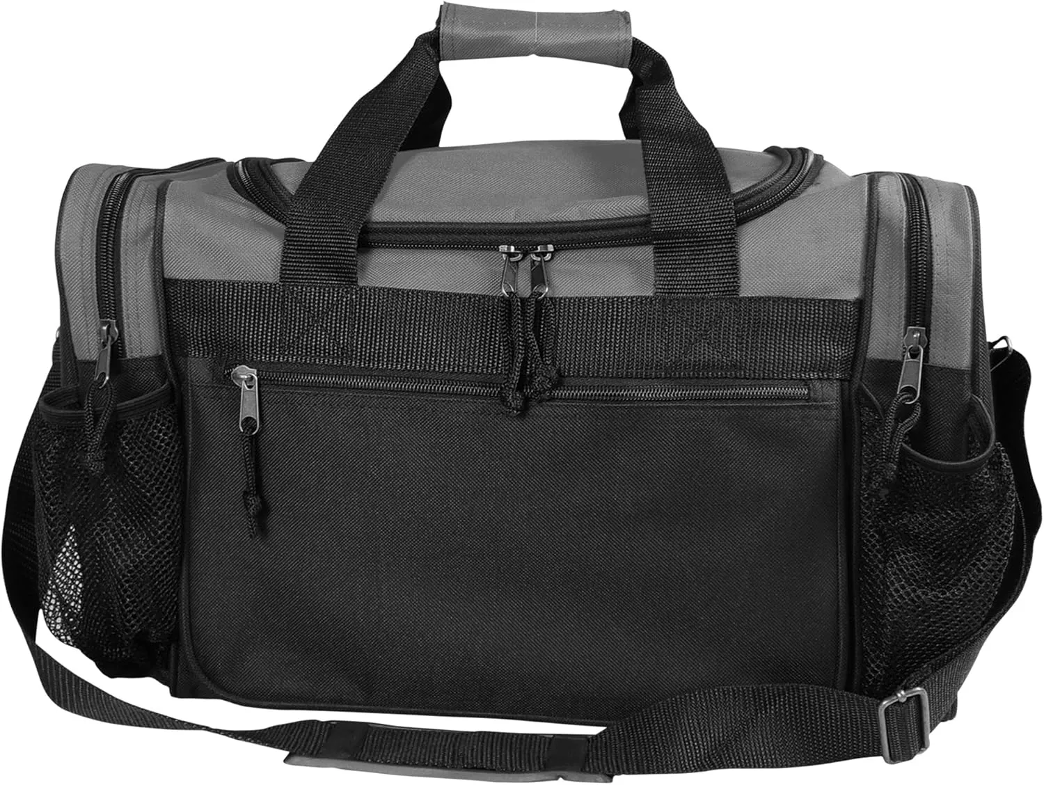 DALIX 17" Duffle Bag Dual Front Mesh Pockets (Black Gold Gray Dark Green Navy Blue Maroon Royal Blue Orange Pink Purple Red White