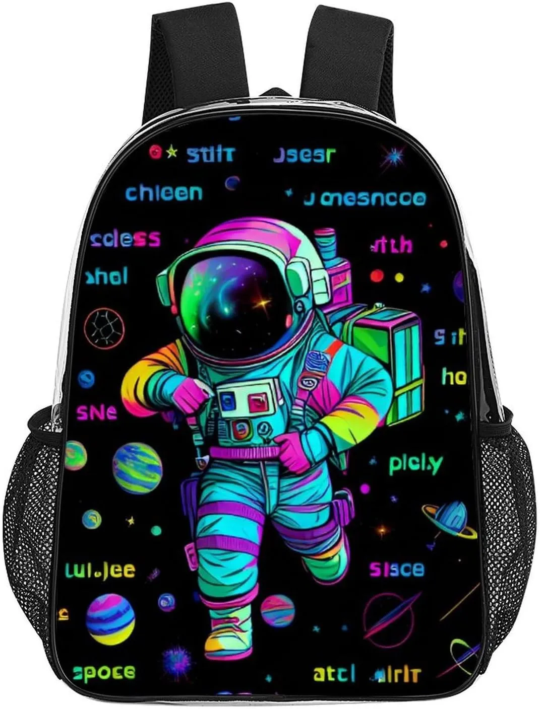 Daypack Backpack Anti-Theft Multipurpose Big Capacity Bookbag - Psychedelic Space Astronaut Outer Space Chemical Formula Art Business Computer Bag Transparent Bag