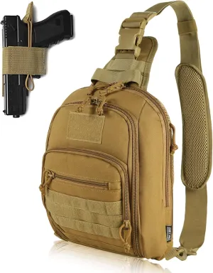 DBTAC Tactical Sling Bag | 8L Military Shoulder Chest Pack for Full Size Concealed Carry, Range, Travel, Outdoor Sports