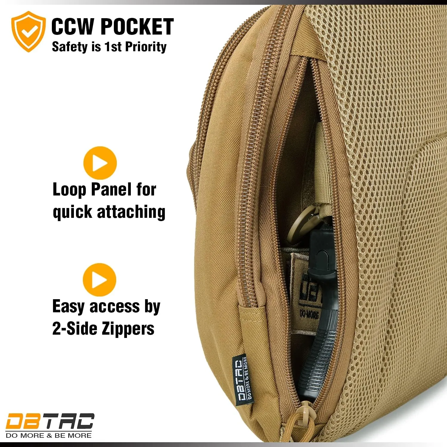 DBTAC Tactical Sling Bag | 8L Military Shoulder Chest Pack for Full Size Concealed Carry, Range, Travel, Outdoor Sports
