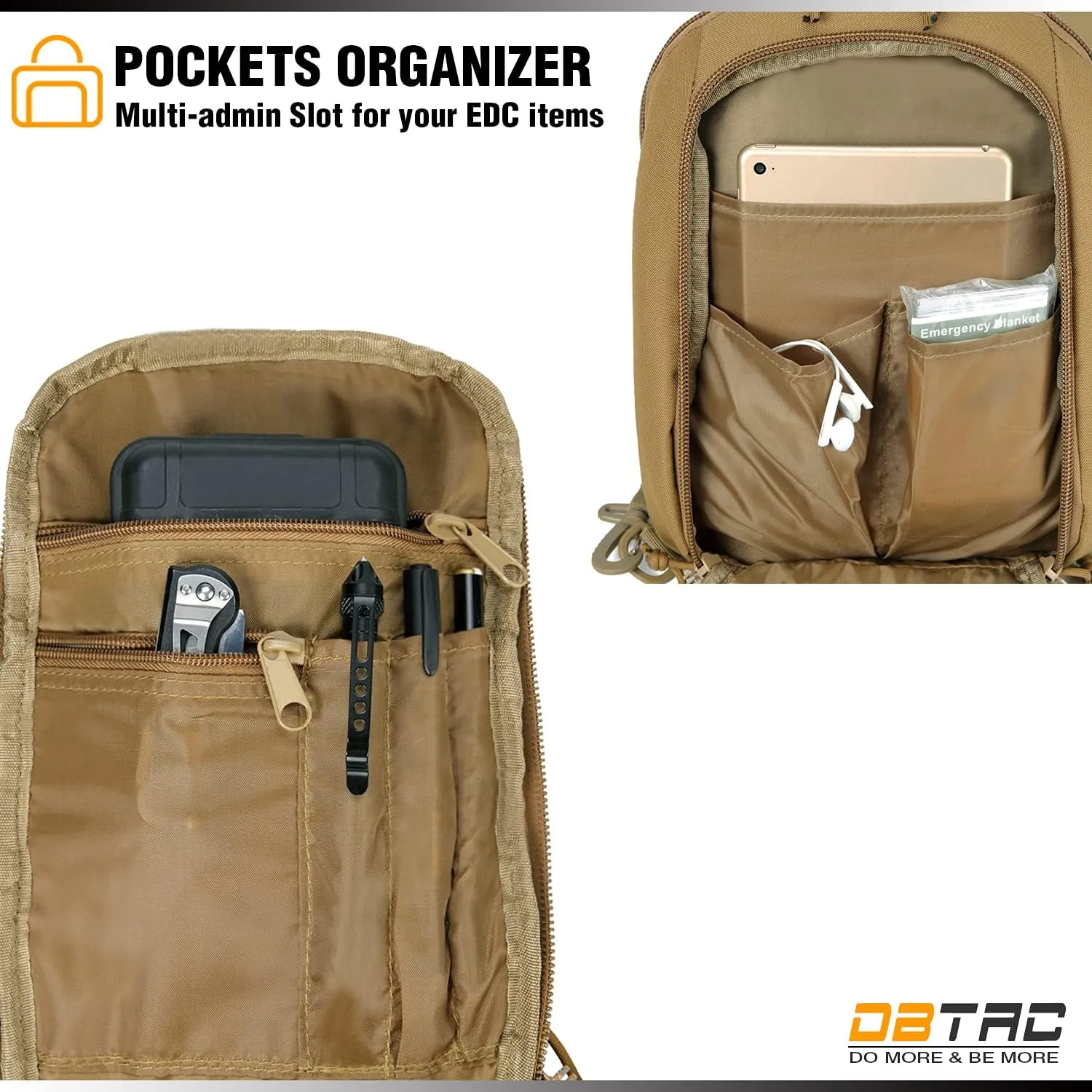 DBTAC Tactical Sling Bag | 8L Military Shoulder Chest Pack for Full Size Concealed Carry, Range, Travel, Outdoor Sports