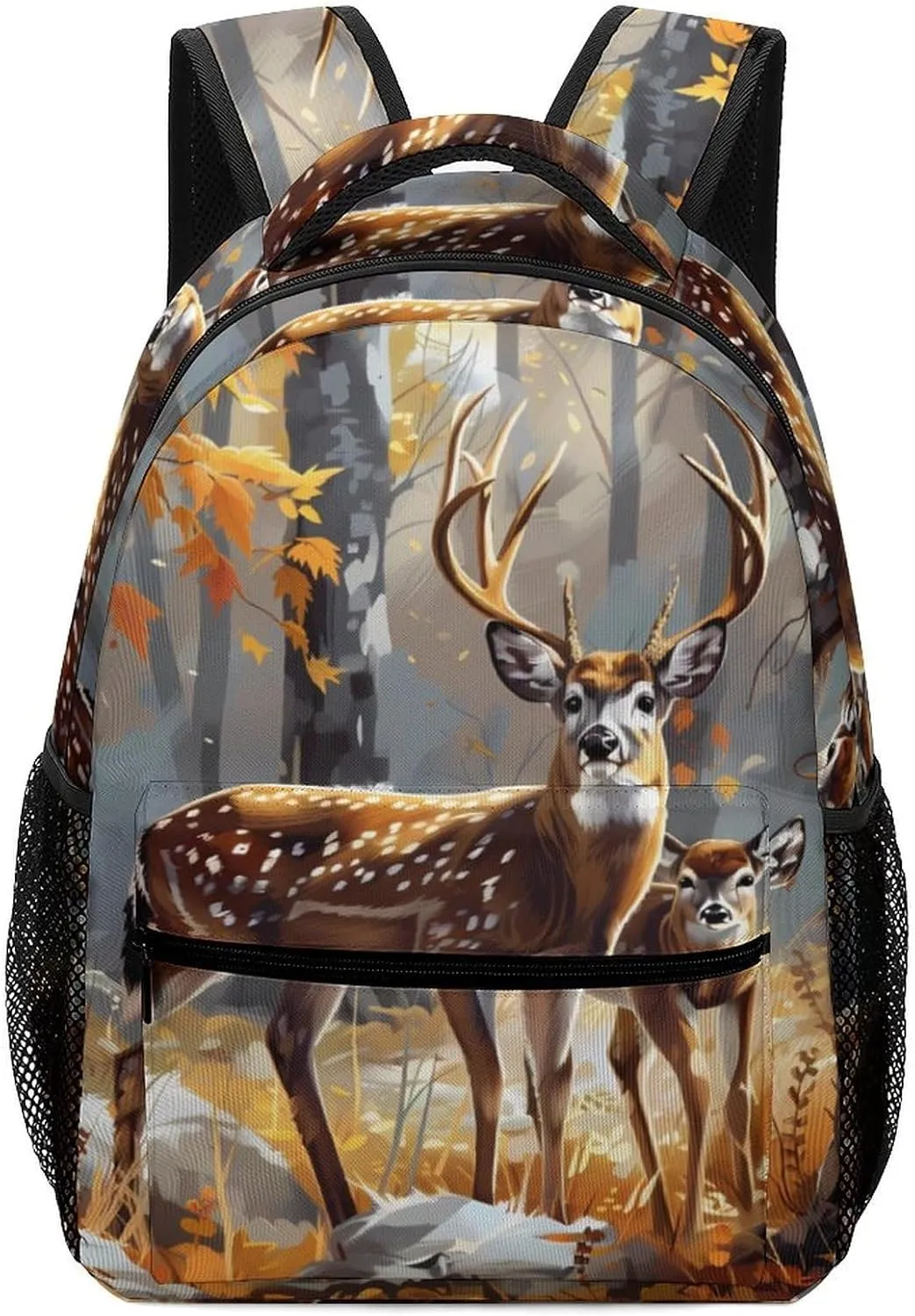 Deer Forests Cute Backpacks 16.5″ With Padded Straps Funny Back Pack Daypack Laptop Bag for Work Travel Hiking Camping