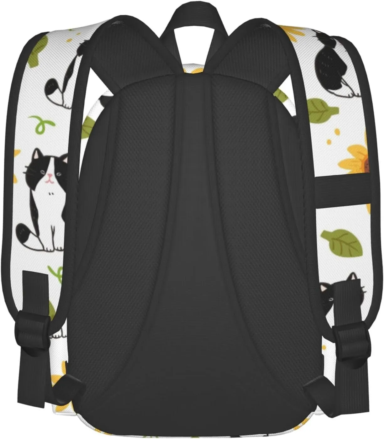 Delerain 17 Inch Backpack Cartoon Cat Sunflower Laptop Backpack School Bookbag Shoulder Bag Casual Daypack For School/Camping/Hiking/Picnic/Beach/Travel