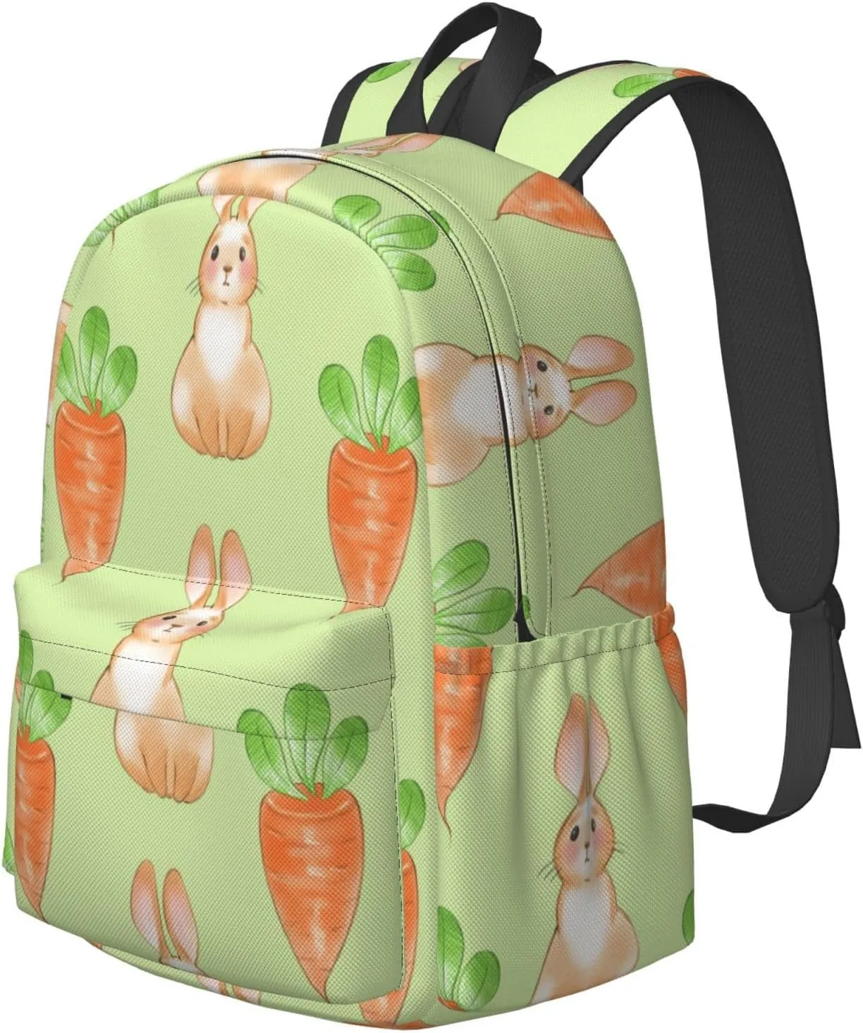 Delerain 17 Inch Backpack Rabbit And Carrot Laptop Backpack School Bookbag Shoulder Bag Casual Daypack For School/Camping/Hiking/Picnic/Beach/Travel