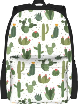Delerain Cactus Kids Backpack School Book Bag Travel Daypack Shoulder Bag 16 Inch Plus Lightweight Laptop Bag for 1-6th Grade Boys Girls Back to School